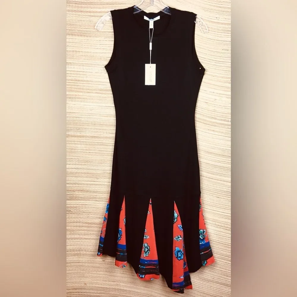 Derek Lam 10 Crosby NEW Silk-Trim Tank Dress Black Made in Portugal Size 8 - Picture 6 of 15